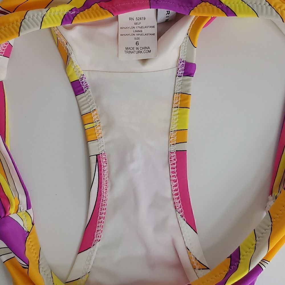 Trina Turk Fiji Feathers Bikini Bottoms Size 6 - Picture 5 of 7